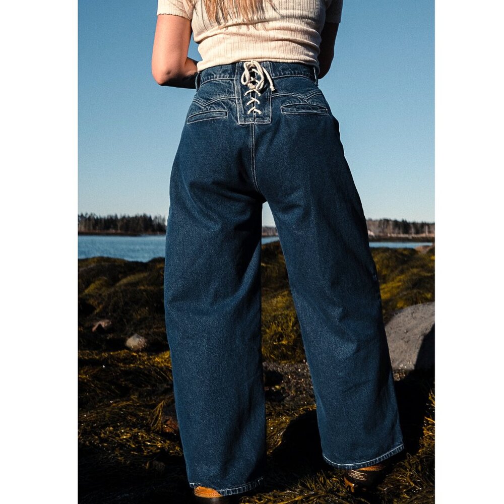 Rudy Jude Adult Lace Back Big Jean - Tumbled Classic Indigo - Size RJ1